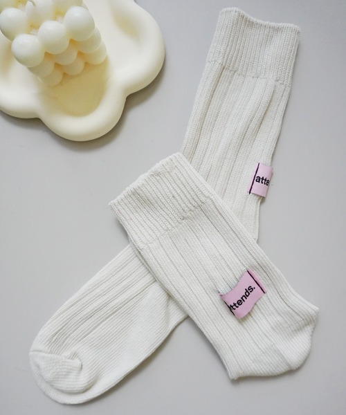 Jelly moo(ジェリームー)の「【 Jelly moo / ジェリームー 】 バックタグ リブソックス #(ソックス/靴下・レディース・ブラック/ピンク/ライトブルー/アイボリー/グレー/グリーン・FREE)」の9枚目の写真