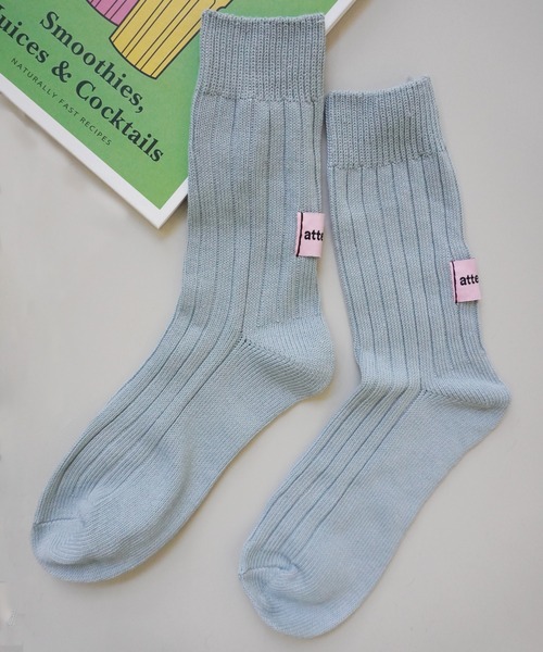 Jelly moo(ジェリームー)の「【 Jelly moo / ジェリームー 】 バックタグ リブソックス #(ソックス/靴下・レディース・ブラック/ピンク/ライトブルー/アイボリー/グレー/グリーン・FREE)」の14枚目の写真