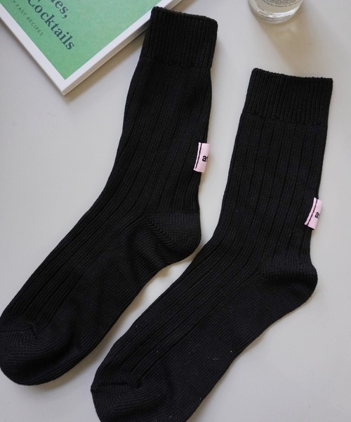 Jelly moo(ジェリームー)の「【 Jelly moo / ジェリームー 】 バックタグ リブソックス #(ソックス/靴下・レディース・ブラック/ピンク/ライトブルー/アイボリー/グレー/グリーン・FREE)」の13枚目の写真