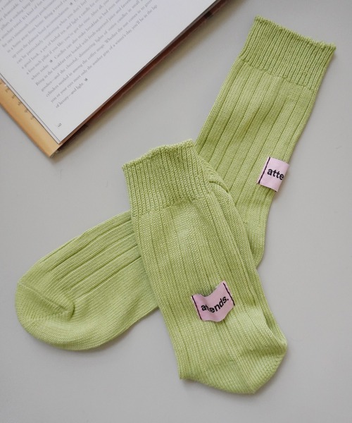 Jelly moo(ジェリームー)の「【 Jelly moo / ジェリームー 】 バックタグ リブソックス #(ソックス/靴下・レディース・ブラック/ピンク/ライトブルー/アイボリー/グレー/グリーン・FREE)」の15枚目の写真