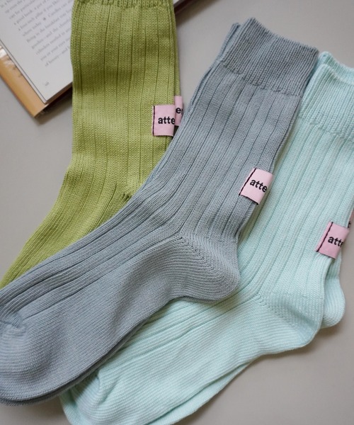 Jelly moo(ジェリームー)の「【 Jelly moo / ジェリームー 】 バックタグ リブソックス #(ソックス/靴下・レディース・ブラック/ピンク/ライトブルー/アイボリー/グレー/グリーン・FREE)」の17枚目の写真