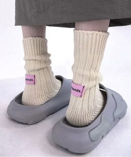 Jelly moo(ジェリームー)の「【 Jelly moo / ジェリームー 】 バックタグ リブソックス #(ソックス/靴下・レディース・ブラック/ピンク/ライトブルー/アイボリー/グレー/グリーン・FREE)」の21枚目の写真