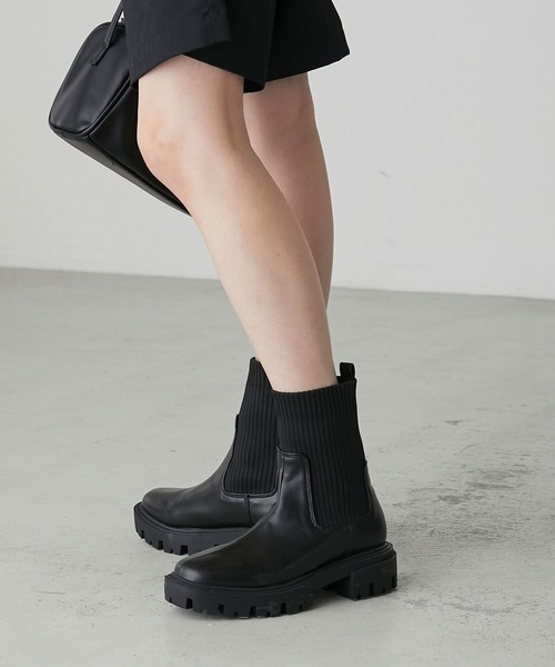 forksy.（フォルクシー）の「【forksy.】タンクソールソックスブーツ（ブーツ・レディース・アイボリー/カーキ/ブラック・M/L/S）」の15枚目の写真