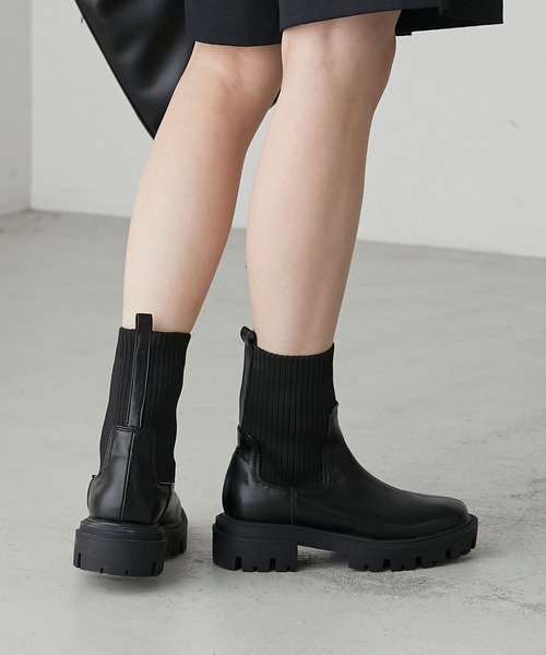 forksy.（フォルクシー）の「【forksy.】タンクソールソックスブーツ（ブーツ・レディース・アイボリー/カーキ/ブラック・M/L/S）」の16枚目の写真