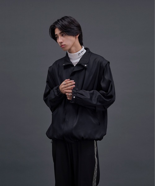 【新品タグ付き】Ellno Loset ２WAYシルバーバックルブルゾン Ellno Loset ブルゾン アウター 2WAYシルバーバックルブルゾン