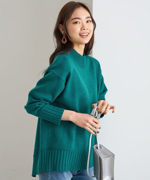 BELLUNA PLUS（ベルーナ）の「洗える！バックスリットデザインニット（ニット/セーター・レディース・エメラルド/パープル系その他/ブラック/モカ・X-LARGE/LARGE/MEDIUM）」の5枚目の写真