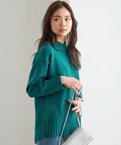 BELLUNA PLUS（ベルーナ）の「洗える！バックスリットデザインニット（ニット/セーター・レディース・エメラルド/パープル系その他/ブラック/モカ・X-LARGE/LARGE/MEDIUM）」の6枚目の写真