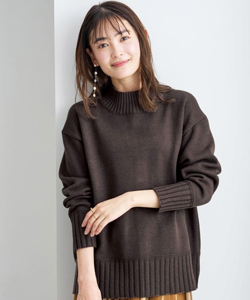 BELLUNA PLUS（ベルーナ）の「洗える！バックスリットデザインニット（ニット/セーター・レディース・エメラルド/パープル系その他/ブラック/モカ・X-LARGE/LARGE/MEDIUM）」の16枚目の写真