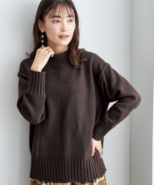 BELLUNA PLUS（ベルーナ）の「洗える！バックスリットデザインニット（ニット/セーター・レディース・エメラルド/パープル系その他/ブラック/モカ・X-LARGE/LARGE/MEDIUM）」の18枚目の写真