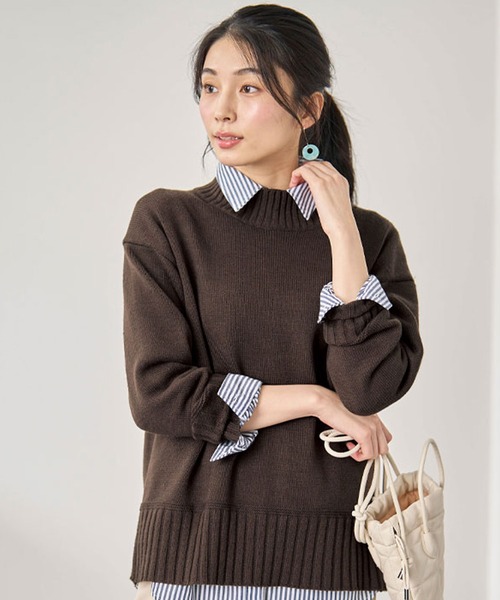 BELLUNA PLUS（ベルーナ）の「洗える！バックスリットデザインニット（ニット/セーター・レディース・エメラルド/パープル系その他/ブラック/モカ・X-LARGE/LARGE/MEDIUM）」の19枚目の写真