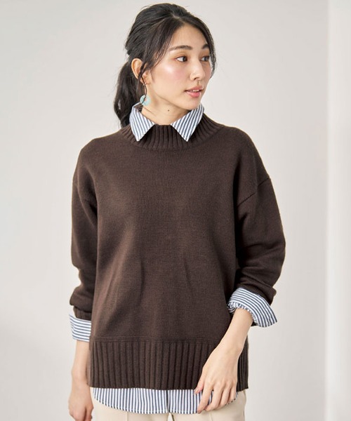 BELLUNA PLUS（ベルーナ）の「洗える！バックスリットデザインニット（ニット/セーター・レディース・エメラルド/パープル系その他/ブラック/モカ・X-LARGE/LARGE/MEDIUM）」の20枚目の写真