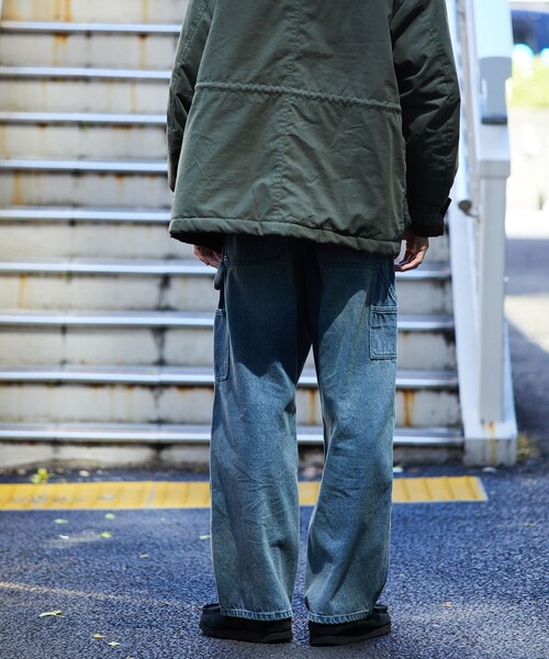 FREAK'S STORE(フリークスストア)の「FREAK’S STORE/フリークスストア ストレートシルエット ワイド ダブルニーデニム/ビックシルエット/デニムパンツ/ワークパンツ(デニムパンツ・メンズ・ネイビー/ブラック・MEDIUM/LARGE)」の5枚目の写真