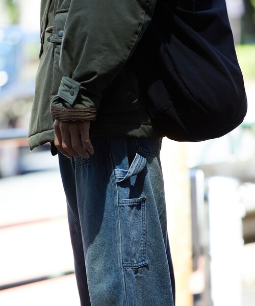 FREAK'S STORE(フリークスストア)の「FREAK’S STORE/フリークスストア ストレートシルエット ワイド ダブルニーデニム/ビックシルエット/デニムパンツ/ワークパンツ(デニムパンツ・メンズ・ネイビー/ブラック・MEDIUM/LARGE)」の12枚目の写真