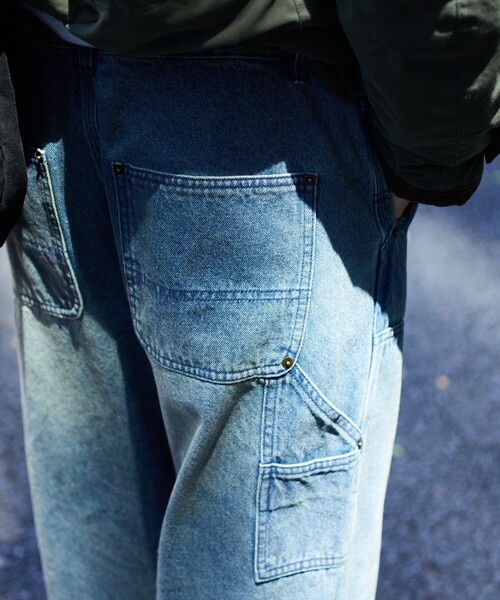 FREAK'S STORE(フリークスストア)の「FREAK’S STORE/フリークスストア ストレートシルエット ワイド ダブルニーデニム/ビックシルエット/デニムパンツ/ワークパンツ(デニムパンツ・メンズ・ネイビー/ブラック・MEDIUM/LARGE)」の14枚目の写真