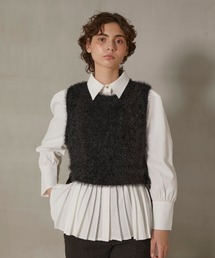 MIRO AMURETTE | pleats shirt "knit vest set"/ベスト付きプリーツシャツ(シャツ/ブラウス)