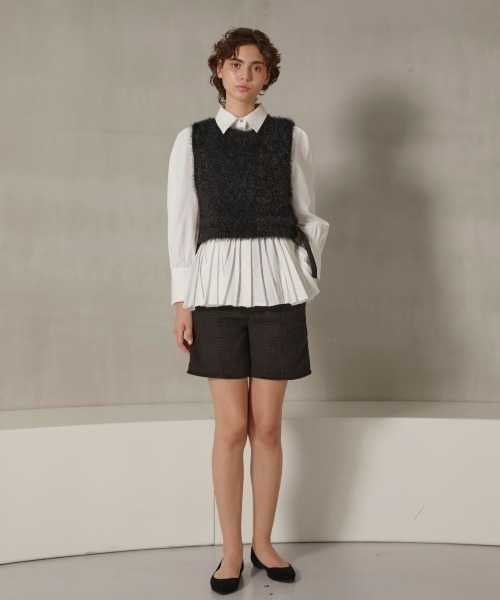 MIRO AMURETTE（ミロアミュレット）の「pleats shirt "knit vest set"/ベスト付きプリーツシャツ（シャツ/ブラウス・レディース・ホワイト・FREE）」の8枚目の写真