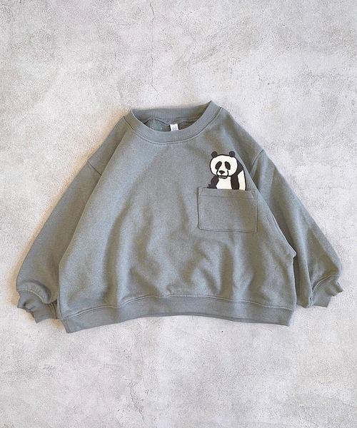 HOGAN RANCH WEAR（ホーガンランチウエア）の「ポケットひょっこりトレーナー/前後プリント（80～130cm）（スウェット・キッズ・ベージュ/ブラック/グレー/オフホワイト・80/90/95/100/110/120/130）」の17枚目の写真