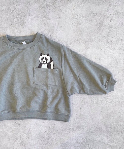 HOGAN RANCH WEAR（ホーガンランチウエア）の「ポケットひょっこりトレーナー/前後プリント（80～130cm）（スウェット・キッズ・ベージュ/ブラック/グレー/オフホワイト・80/90/95/100/110/120/130）」の18枚目の写真