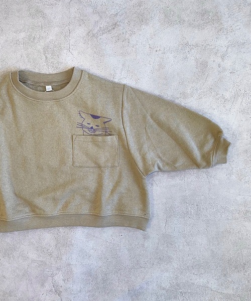 HOGAN RANCH WEAR（ホーガンランチウエア）の「ポケットひょっこりトレーナー/前後プリント（80～130cm）（スウェット・キッズ・ベージュ/ブラック/グレー/オフホワイト・80/90/95/100/110/120/130）」の21枚目の写真