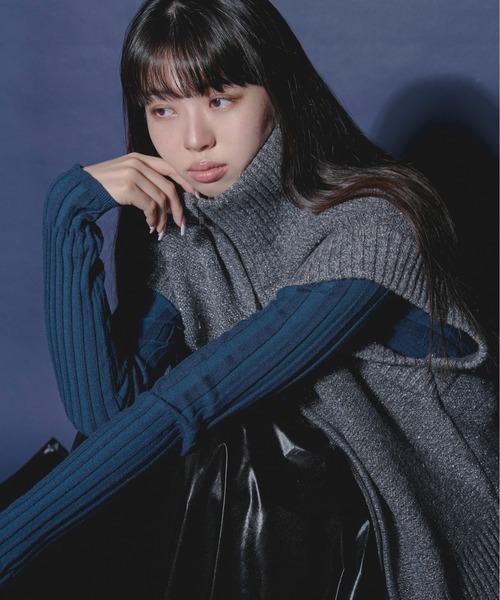 Ezick（エジック）の「Tiny spangle ダブルジップニットベスト（ベスト