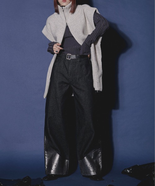 Ezick（エジック）の「Tiny spangle ダブルジップニットベスト（ベスト・レディース・シルバー/ゴールド/チャコールグレー・FREE）」の20枚目の写真