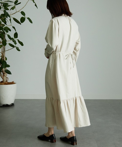 RANAN(ラナン)の「コーデュロイティアードシャツワンピ(ワンピース・レディース・ライトベージュ/ピンク・M/L/LL)」の6枚目の写真