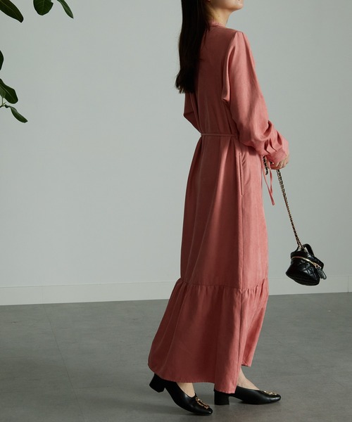 RANAN(ラナン)の「コーデュロイティアードシャツワンピ(ワンピース・レディース・ライトベージュ/ピンク・M/L/LL)」の17枚目の写真
