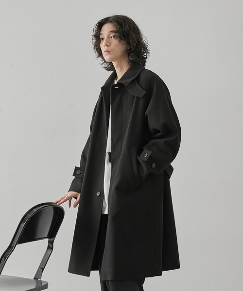 セール】ウーリーニットステンカラーベルテッドコート（ステンカラー