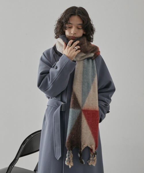 セール】ウーリーニットステンカラーベルテッドコート（ステンカラー