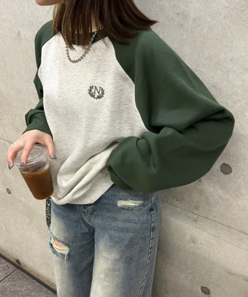 nemne store（ネンネストア）の「【低身長サイズあり】裏起毛ラグランスウェット（スウェット・レディース・クリーム/オートミール・SMALL/MEDIUM）」の2枚目の写真
