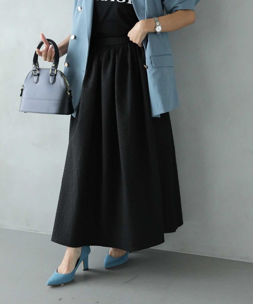 cawaii(カワイイ)の「ポコポコキルティングロングスカート(スカート・レディース・グリーン/ブラック/グレー系その他・FREE)」の2枚目の写真