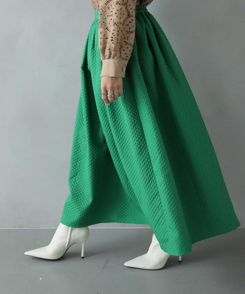 cawaii(カワイイ)の「ポコポコキルティングロングスカート(スカート・レディース・グリーン/ブラック/グレー系その他・FREE)」の20枚目の写真