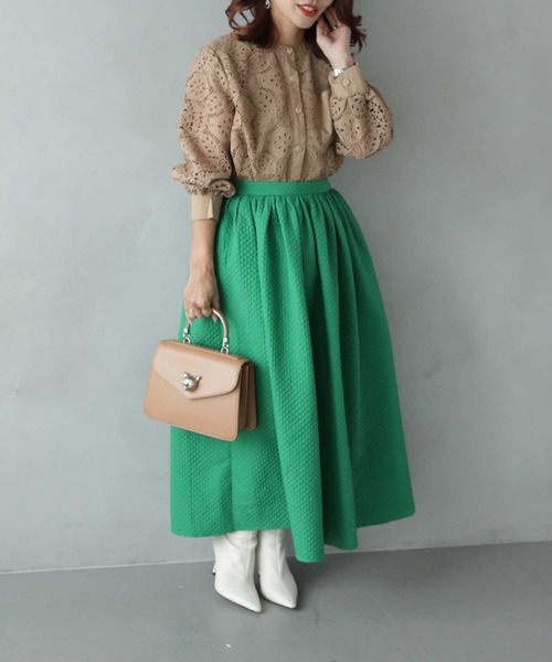 cawaii(カワイイ)の「ポコポコキルティングロングスカート(スカート・レディース・グリーン/ブラック/グレー系その他・FREE)」の11枚目の写真