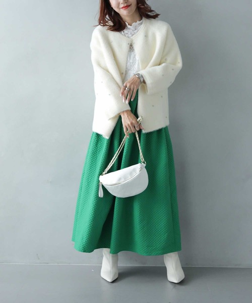 cawaii(カワイイ)の「ポコポコキルティングロングスカート(スカート・レディース・グリーン/ブラック/グレー系その他・FREE)」の12枚目の写真