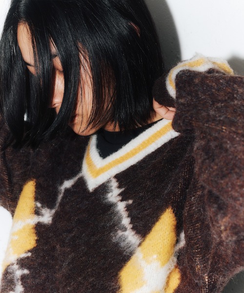 FTW（エフティダブリュー）の「ARCYLE V NECK KNIT（ニット/セーター・メンズ・ブラウン/ダークグリーン/ネイビー・MEDIUM/LARGE）」の20枚目の写真
