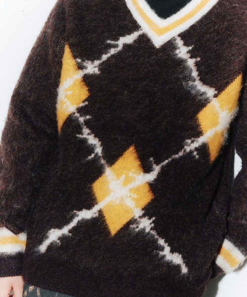 FTW（エフティダブリュー）の「ARCYLE V NECK KNIT（ニット/セーター・メンズ・ブラウン/ダークグリーン/ネイビー・MEDIUM/LARGE）」の21枚目の写真
