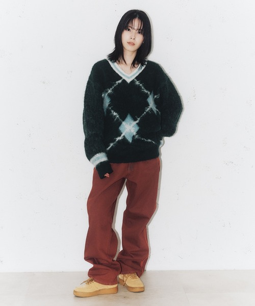 FTW（エフティダブリュー）の「ARCYLE V NECK KNIT（ニット/セーター・メンズ・ブラウン/ダークグリーン/ネイビー・MEDIUM/LARGE）」の16枚目の写真