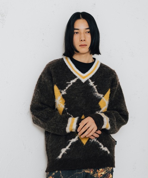 FTW（エフティダブリュー）の「ARCYLE V NECK KNIT（ニット/セーター・メンズ・ブラウン/ダークグリーン/ネイビー・MEDIUM/LARGE）」の18枚目の写真