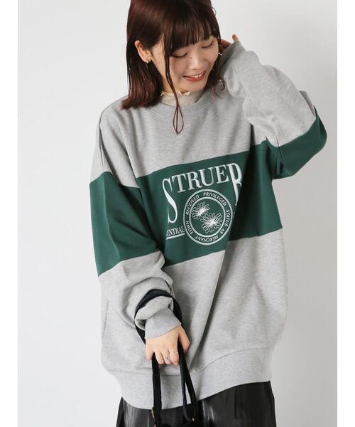 ehka sopo（エヘカソポ）の「ロゴ配色スウェット（Tシャツ/カットソー・レディース・ブルー/グレー/プラム/キナリ・F）」の3枚目の写真