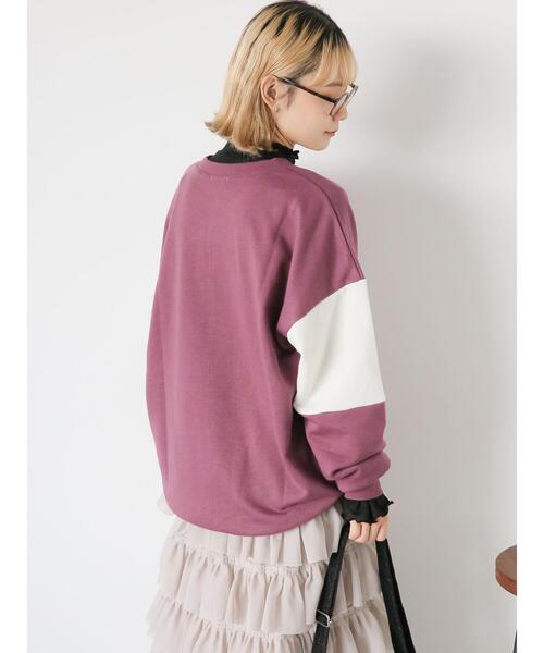 ehka sopo（エヘカソポ）の「ロゴ配色スウェット（Tシャツ/カットソー・レディース・ブルー/グレー/プラム/キナリ・F）」の15枚目の写真