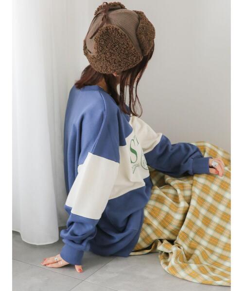 ehka sopo（エヘカソポ）の「ロゴ配色スウェット（Tシャツ/カットソー・レディース・ブルー/グレー/プラム/キナリ・F）」の11枚目の写真