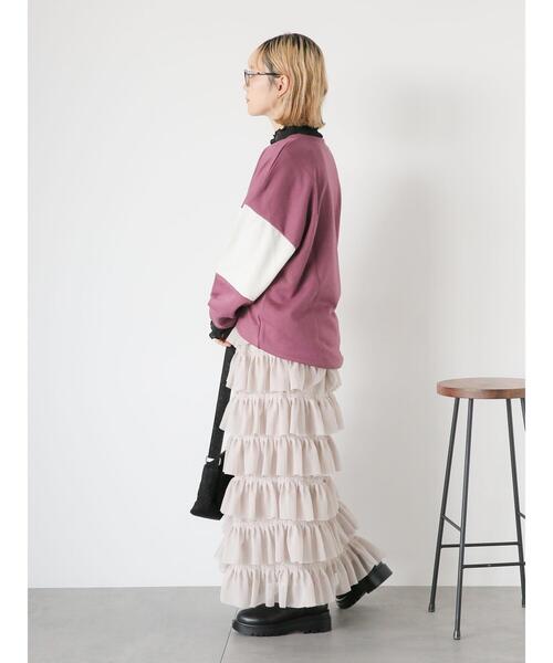 ehka sopo（エヘカソポ）の「ロゴ配色スウェット（Tシャツ/カットソー・レディース・ブルー/グレー/プラム/キナリ・F）」の21枚目の写真