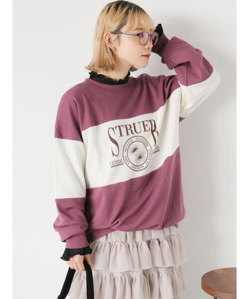 ehka sopo（エヘカソポ）の「ロゴ配色スウェット（Tシャツ/カットソー・レディース・ブルー/グレー/プラム/キナリ・F）」の12枚目の写真