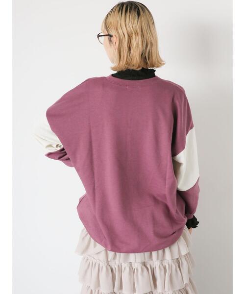 ehka sopo（エヘカソポ）の「ロゴ配色スウェット（Tシャツ/カットソー・レディース・ブルー/グレー/プラム/キナリ・F）」の7枚目の写真