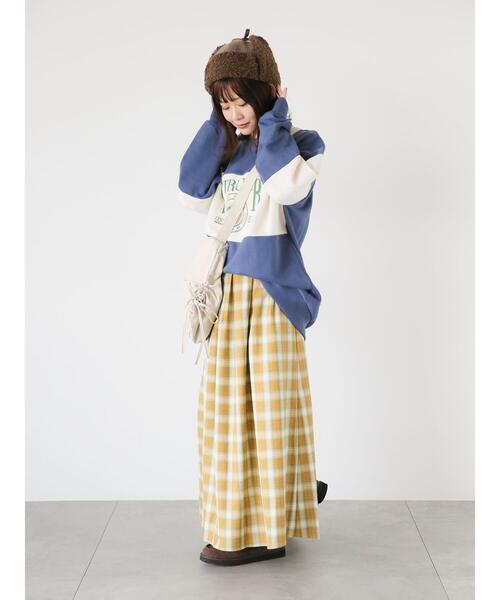 ehka sopo（エヘカソポ）の「ロゴ配色スウェット（Tシャツ/カットソー・レディース・ブルー/グレー/プラム/キナリ・F）」の13枚目の写真