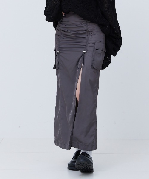 17HR（セブンティーンアワーズ）の「スリットギャザースカート（スカート・レディース・チャコールグレー/ブラック・MEDIUM/SMALL）」の15枚目の写真