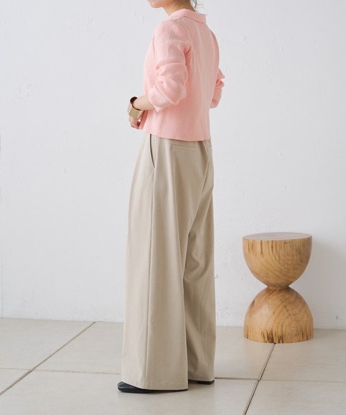 Omekashi（オメカシ）の「ライトリブニットポロ（ニット/セーター・レディース・ブラック/オフホワイト/ピンク/イエロー/アイボリー・FREE）」の20枚目の写真