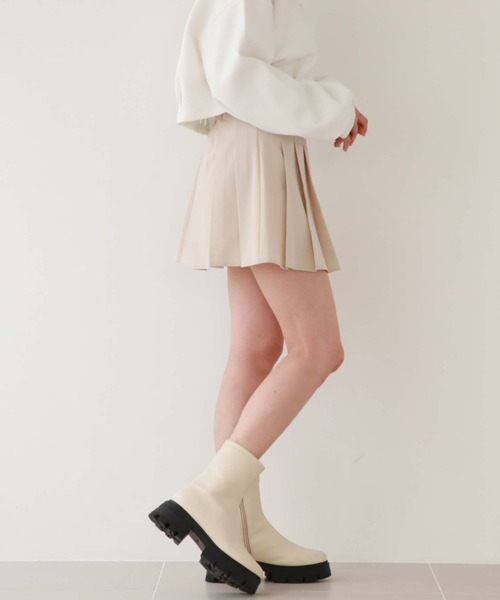 archives(アルシーヴ)の「ハイウエストプリーツミニスカート(スカート・レディース・グレー/アイボリー/ベージュ/ブラック・MEDIUM)」の5枚目の写真