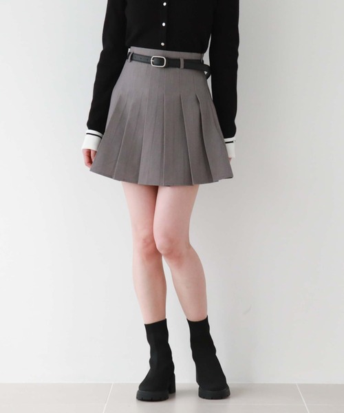 セール】ハイウエストプリーツミニスカート（スカート