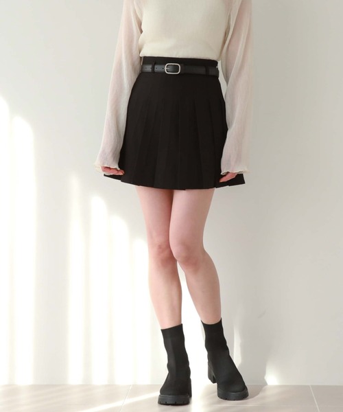 archives(アルシーヴ)の「ハイウエストプリーツミニスカート(スカート・レディース・グレー/アイボリー/ベージュ/ブラック・MEDIUM)」の16枚目の写真